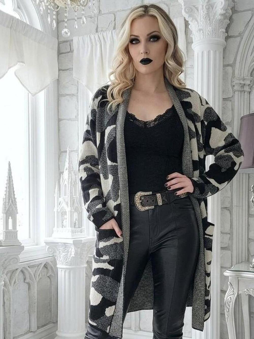 Nine West black & white cardigan Size 3XL